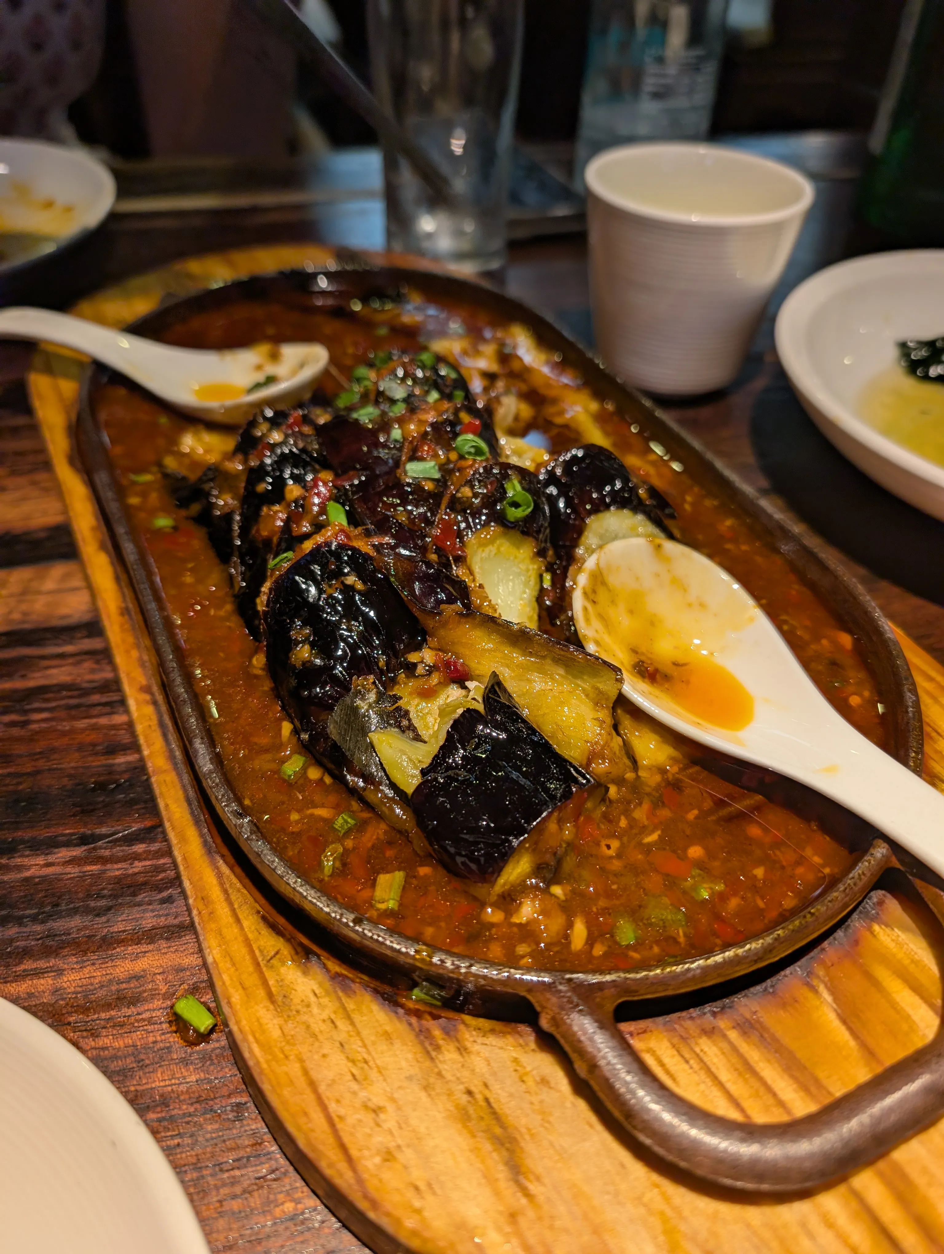 Spicy braised eggplant in Chengdu.
